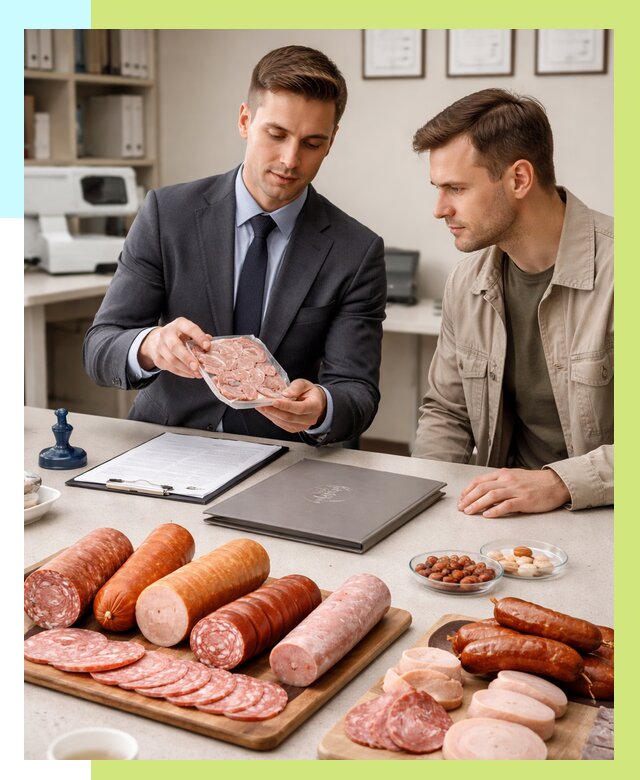 Сертификация колбасных изделий в Щербинке от 7637 р. | Алешин-Щрб