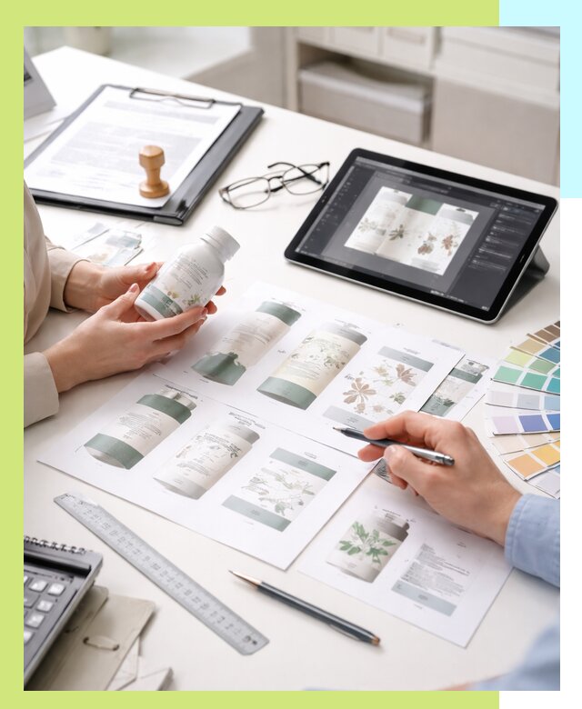 Профессиональная разработка дизайна и текста этикетки продукции в Щербинке